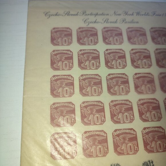 RARE 1939 Newspaper Stamp Minisheet of 25 Overprint Pravda Vitezi Czechoslovakia - Picture 5 of 6